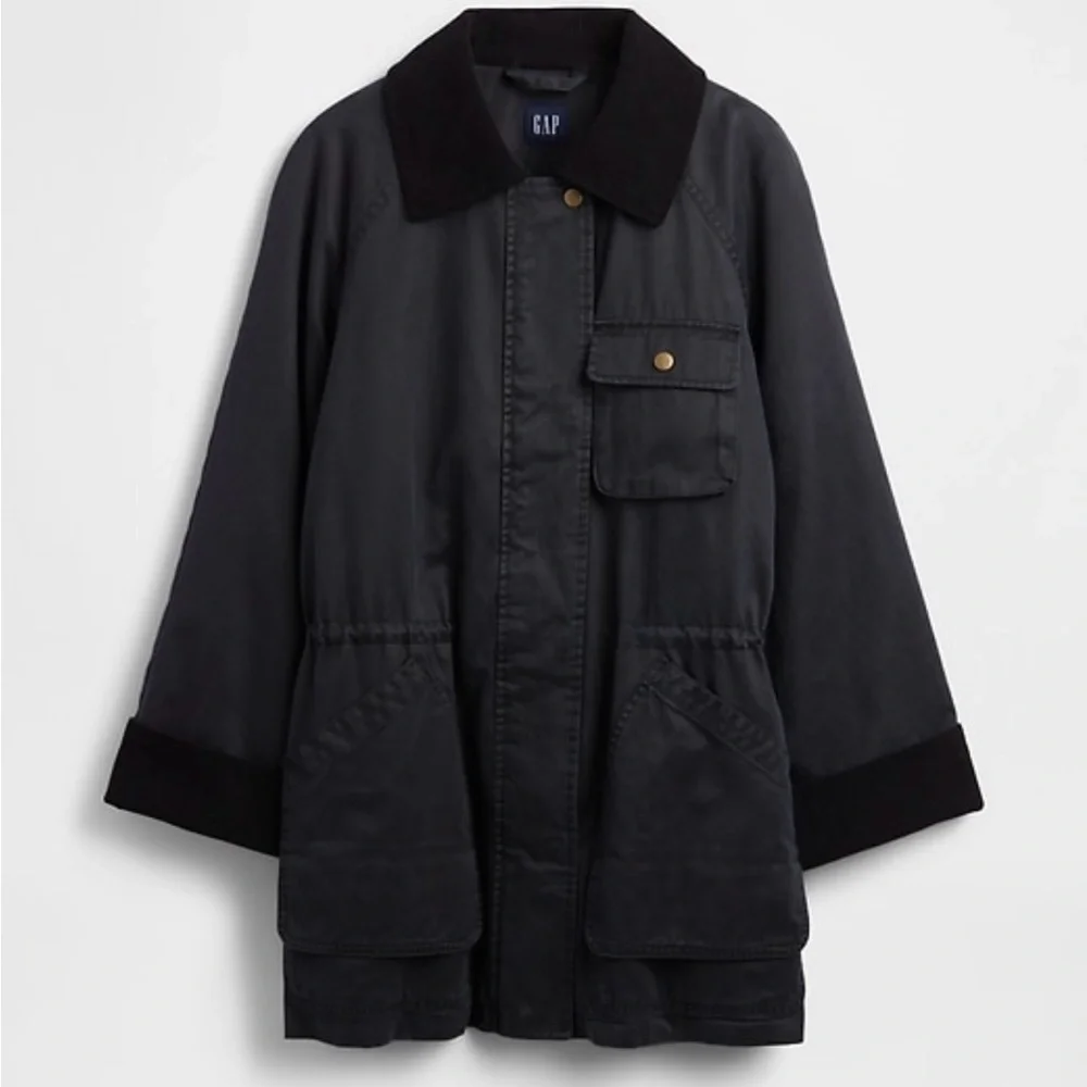 Gap Womens Waxed Barn Jacket, Black, Small - Picture 3 of 4